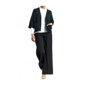 NEW CLARA SUNWOO ribbed cropped pocket sweater cardigan in black